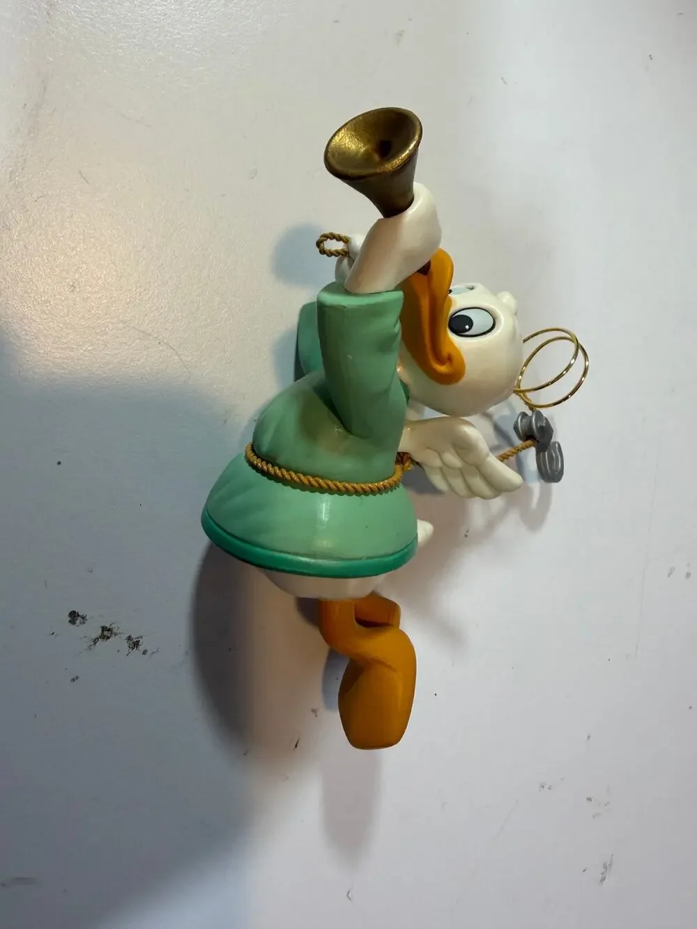 Disney Grolier Donald Duck Angel With Horn Christmas Ornament Vintage